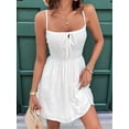 thumbnail image 6 of Women'S Sleeveless Ruched Bust Eyelet Embroidery Flared -Dresses White XL, 6 of 8