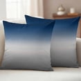 thumbnail image 2 of Navy Blue Gray Ombre Outdoor Pillow Covers 16x16 Set of 2,Waterproof Patio Throw Pillowcase Protectors,Modern Gradient Abstract Art Decorative Pillow Shams Cushion Covers for Seat Bed Couch Sofa, 2 of 8