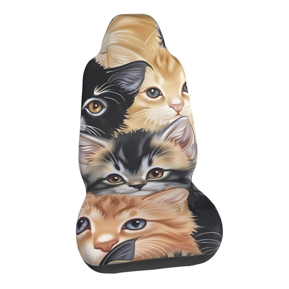 Cute Cats Car Seat Covers Stretch Car Seat Protectors Universal Fit