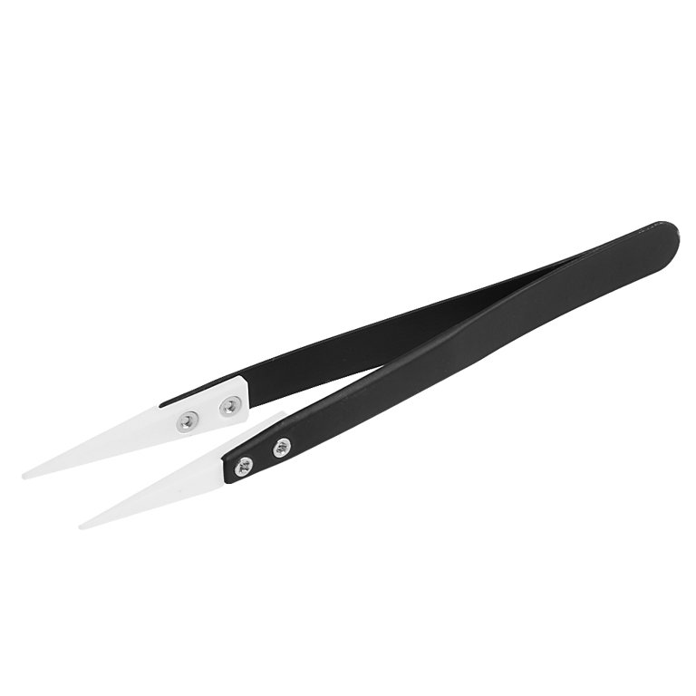 1pc Stainless Steel Ceramic Tweezer Heat Resistant Antimagnetic Ceramic  Tweezers 