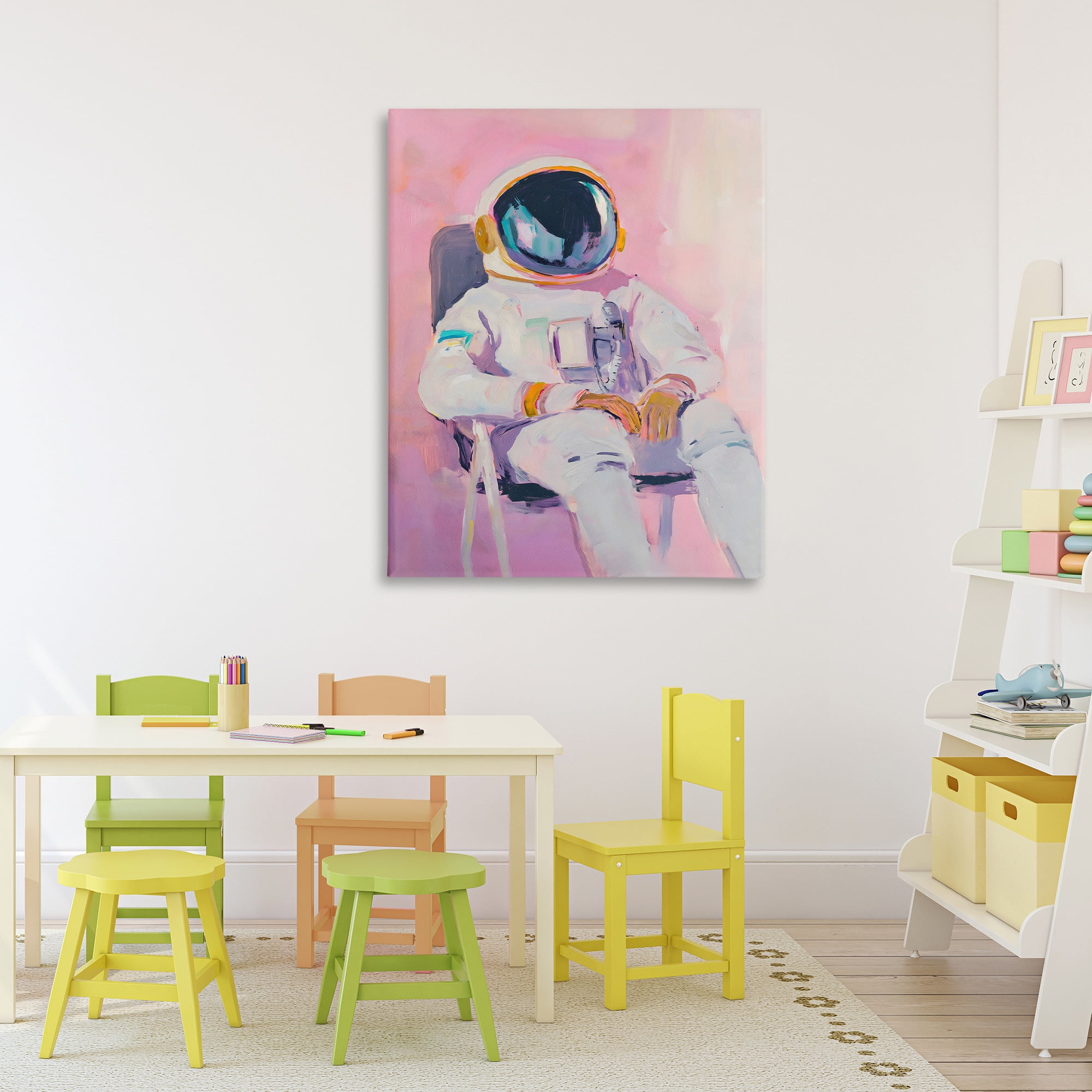 Stupell Industries Resting Astronaut on Chair Canvas Wall Art, design by The Prints Vibe