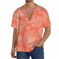 thumbnail image 2 of Picia Beautiful Corals Men's Linen Shirts Short Sleeve Cuban Beach Shirts Casual Shirts Button Down Shirt for Men Beach Summer Wedding Shirt-Medium, 2 of 7