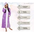 thumbnail image 4 of Silver Lily Womens Zippered Sherpa Lined Fleece Robe Full Length - Warm Plush Luxury Bathrobe (Lavender, Small-Medium), 4 of 6