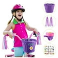 thumbnail image 3 of Kids Bike Basket Purple Woven for Kids Bike Handlebar Bike or Scooter,1 Set, 3 of 6