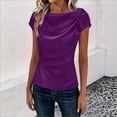 thumbnail image 1 of Haivin Womens Summer Tops 2026 Pleated Round Neck Short Sleeve Shirts Business Casual, 1 of 6