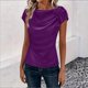 thumbnail image 1 of Haivin Womens Summer Tops 2026 Pleated Round Neck Short Sleeve Shirts Business Casual, 1 of 6