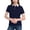 #3 Navy, variant on Babysbule Women's Contrast Trim Short Sleeve Polo Shirt, Stretchy Nylon Spandex Lapel Collar Top, Casual Workwear for Daily Office Outdoor Activities and Weekend Wear