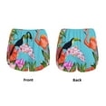 thumbnail image 6 of Uemuo Tropical Jungle Flamingo Pattern Women's Athletic Shorts High Waisted Running Shorts with Liner Pockets Gym Elastic Workout Shorts-, 6 of 9