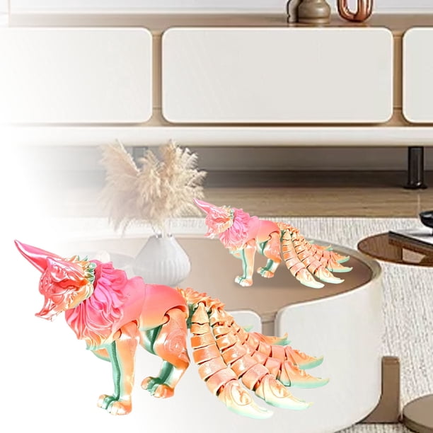 Juguete Articulado Impreso En 3D Con Nueve Piezas Impresas En 3D Con Juntas Móviles. Juguete Animal Flexible Impreso En 3D Que Se Puede Colocar En Diferentes Posiciones. Hogar (Color Aleatorio).