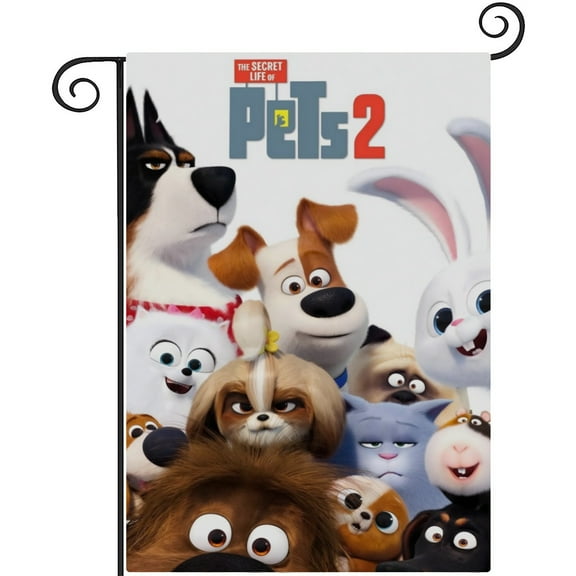 The Secret Life of Pets-themed Garden Flag. Perfect gift for fans, friends, and family members, and suitable for outdoor activities, party decorations11''x18''