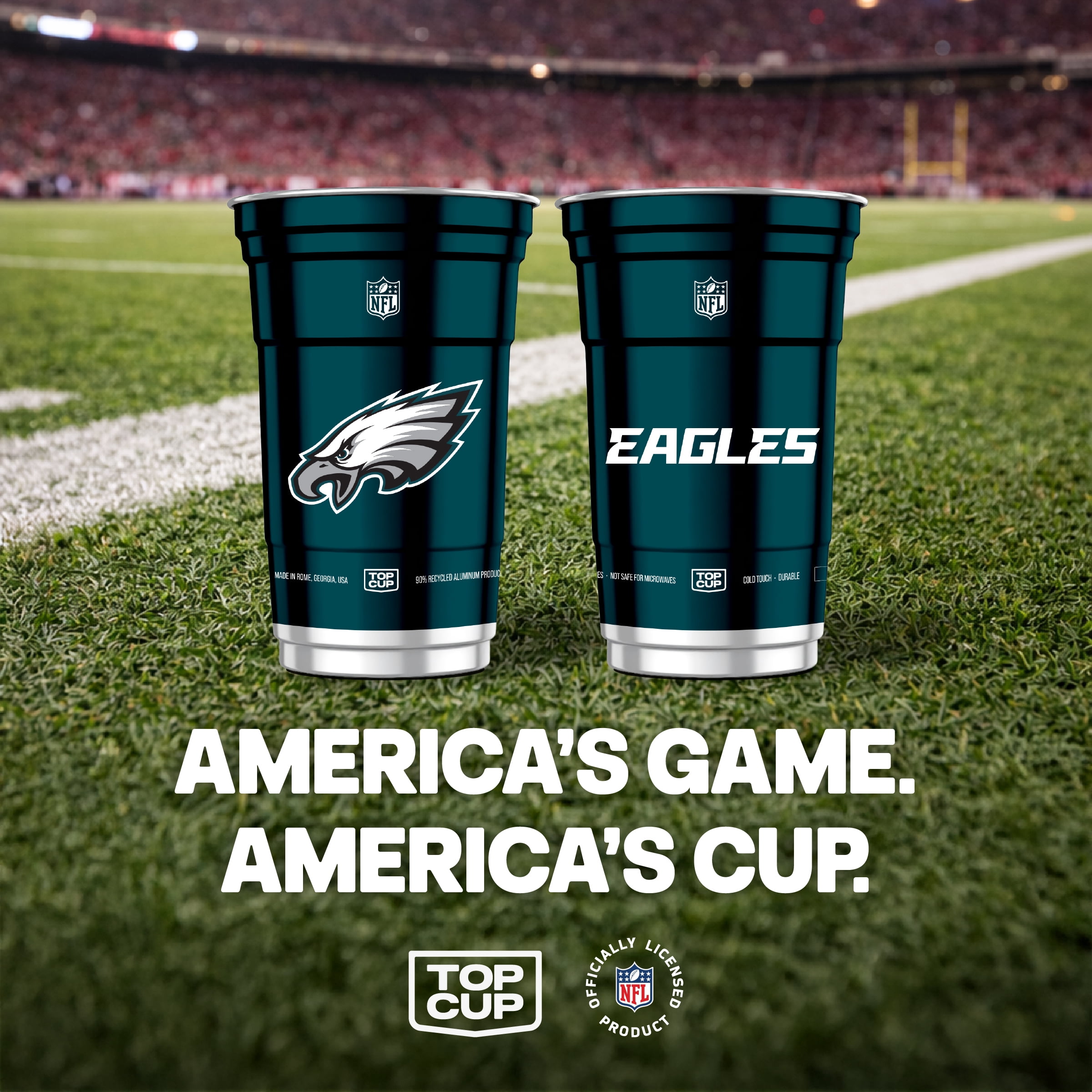 Top Cup NFL Philadelphia Eagles Aluminum Party Cups, 20oz, 10 count