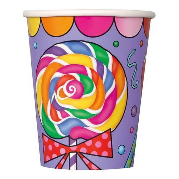 Happy Birthday 'Candy Party' 9oz Paper Cups (8ct)