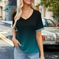 thumbnail image 6 of Yuwull Womens Summer Tops Women'S Tops Ladies' 2025 Spring And Summer Casual Loose And Comfortable V-Neck Short Sleeved T-Shirt Womens Plus Size Tops On ClearanceXXXXXL(5XL), 6 of 8