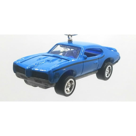 Christmas Ornament for 1969 Pontiac GTO Judge Blue Black Side Stripes