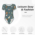 thumbnail image 4 of Balery Farm Animal Pattern Women's Short Sleevee Crew Neck Bodysuit Tops Short Sleeve Tops Basic-X-Large, 4 of 7