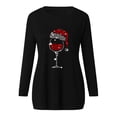 thumbnail image 4 of Camisetas de manga larga con cuello redondo y estampado informal de Navidad para mujer, blusa con bolsillos, camisetas Pompotops gfhjh15192, 4 of 5