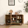 thumbnail image 6 of GZXS Modern Sideboard Buffet Cabinet Three Door Storage Cabinet Side Cabinet for Home and Office，Liquor Cabinet, Dining Room, Hallway, Entry Cabinet Cupboard Console Table, Oak, 6 of 7