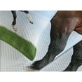 thumbnail image 4 of Ambesonne Nature Quilted Bedspread Set 3 Pcs, Horse Pacing on Grass, King Size, Blue Green Brown, 4 of 5
