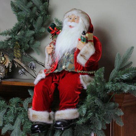 - Northlight Seasonal Sitting Santa Claus Christmas Figure