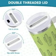 thumbnail image 4 of 40 oz Tumbler with Handle Lid and Straw Insulated Water Tumbler Stainless Steel Water Cup Mug Bottle Reusable Cup Holder Friendly Green Cactus, 4 of 6