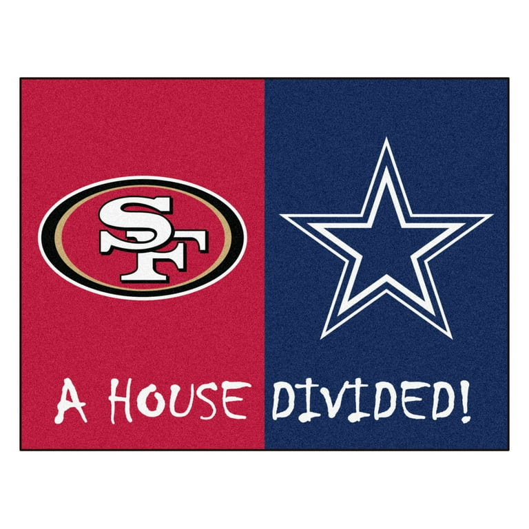 Fanmats NFL House Divided Rug 49ers Cowboys Durable Non