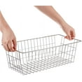 thumbnail image 5 of 15.7" Freezer Baskets Wire Storage Baskets Bin Organizer Food,Kitchen, Basket Organizers Bins for Home, Bathroom, Closet Organization, white,set of 4, 5 of 15