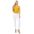 thumbnail image 7 of YEMAK Women's 3/4 Sleeve Crewneck Casual Stretchy Button Down Cardigan Sweater MK3554-WHT-S, 7 of 7