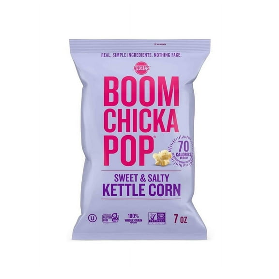 Pack of 2 Angie's BOOMCHICKAPOP Sweet & Salty Kettle Corn Popcorn, Pre-Popped Popcorn, 7 oz