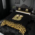 thumbnail image 2 of meiyoeat Gold Cheetah Initial B Full Size Comforter Sets,Glitter Print Monogram Art Bedding Comforter Set For Girl,Black Reversible,3-Piece,1 Comforter and 2 Pillowcases, 2 of 7