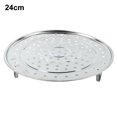 thumbnail image 1 of Stainless Steel Steamer Tray Rack Plate Steam Cooking 3 Stands Round Type 18-30, 1 of 11