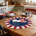 thumbnail image 4 of OAVQHLG3B American Flag Vases Flowers 4th of July Round Placemats Set of 4, 14 Inch Patriotic Memorial Day Round Table Mats for Dining Decoration, 4 of 6