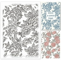 Custom PVC Plastic Clear Stamps for DIY Scrapbooking Decorative Cards Making Flower 160x110mm