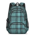 thumbnail image 2 of Blue and Black Checkered Pattern Backpack for School, Cute School Bag with Adjustable Shoulder Straps and Padded Back, 16.9"x12.6"x5.9", 2 of 5