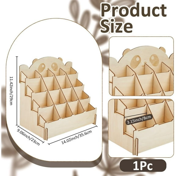4-Tier Card Display Rack Sticker Display Stand Wooden Display Stand Brochure Display Holder Counter Retail Display Holder for Postcard Photos Picture Hair Clips