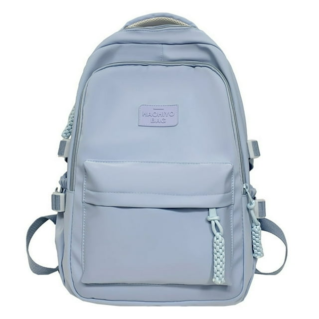 Shoulder Bag Multi-Pocket Student Backpack Waterproof for Laptop Book (Blue)