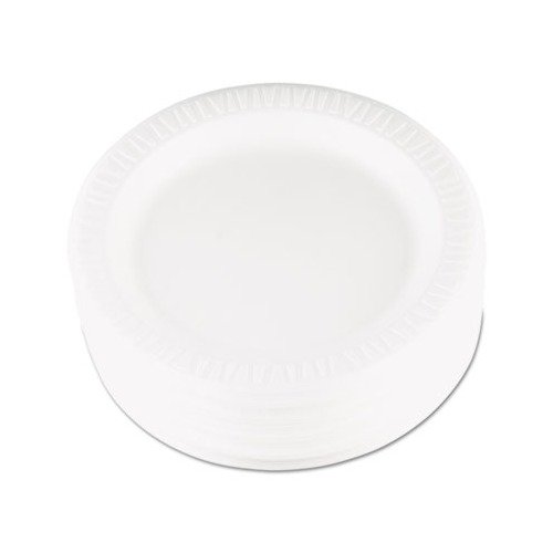 Quiet Classic Laminated Foam Dinnerware Plate, 9" dia, WH, 125/PK, 4