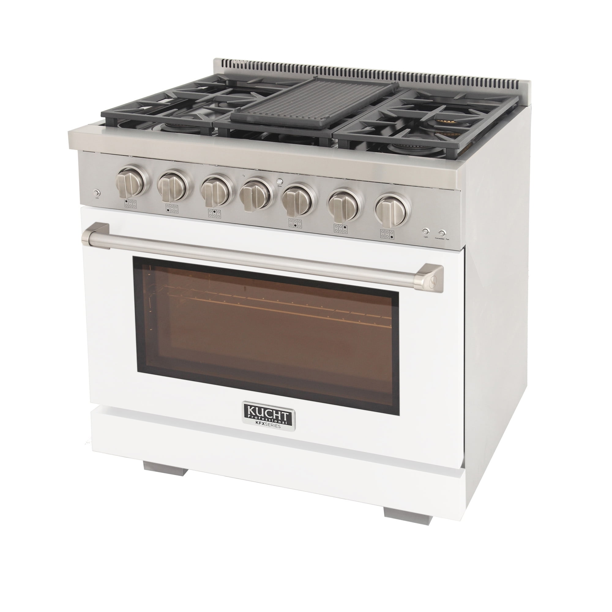 Professional 36-in Natural Gas Range in White with True Simmer Burners