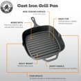 thumbnail image 4 of Backcountry Iron 12 Inch Square Grill Pan Large Pre-Seasoned Cast Iron, 4 of 5