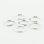 Claires Womens Silver 15MM Hoop Earrings Set, Endless Closure 6 Pack 99514 Adult Female Crystal