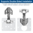 thumbnail image 5 of Uxcell 6 Pack 85x80mm / 3.35"x3.15" Stainless Steel Cabinet Hinges Repair Plate, White, 5 of 6