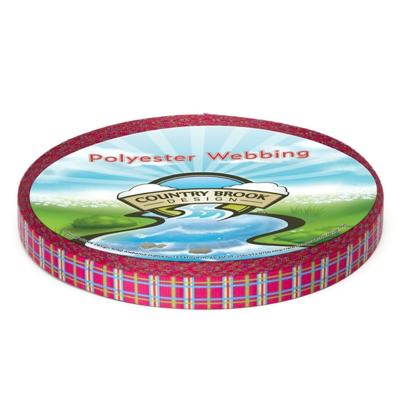 Country Brook Design® Spring Pink Plaid Lite Tape (1/2 Inch, 50 Yards)