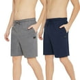 thumbnail image 1 of Mens Shorts Casual Cotton Athletic Shorts Drawstring Workout Running Shorts with Pockets, 1 of 7
