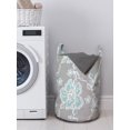 thumbnail image 3 of Floral Laundry Bag, Abstract Design Lace Background Victorian Inspired Image Vintage Soft Colors, Basket with Handles Drawstring Closure for Laundromats, 13" x 19", Grey Seafoam Tan, by Ambesonne, 3 of 4
