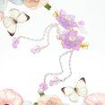 thumbnail image 3 of DEEPCRAFF 2Pcs Delicate Purple Flower Hair Barrettes with Tassels for Fashionable Hair Design, 3 of 8