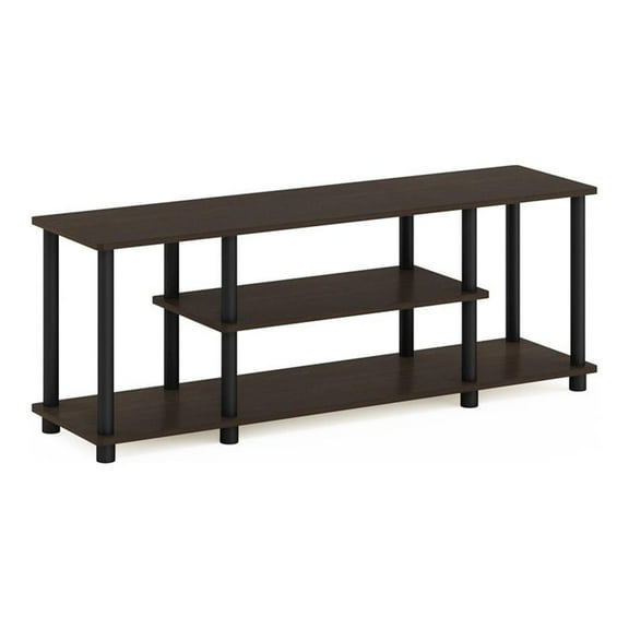 Maklaine Turn-N-Tube Wood Entertainment TV Stand for TV up to 50" in Dark Brown