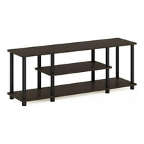 Maklaine Turn-N-Tube Wood Entertainment TV Stand for TV up to 50" in Dark Brown