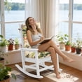 thumbnail image 3 of FUNDAZE Outdoor Chair Cushion, 47"L x 19.9"W 1 Piece Cushion W/ Ties for Indoor Outdoor Rocking Chairs, Leaf, 3 of 7