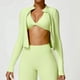 thumbnail image 2 of Camiseta de ejercicio para gimnasio para mujer, ropa deportiva de manga larga para Yoga, chaqueta con cremallera superior,, 2 of 5