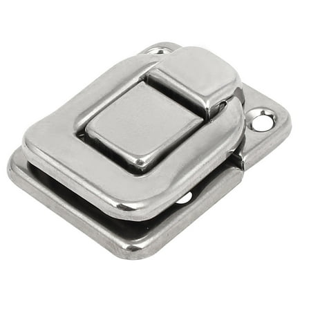 Flowers Silver Jewelry Box - Toolbox Jewelry Box Case Rectangle Shape Latch Hasp Lock Silver Tone 38x29x8mm