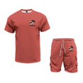 thumbnail image 4 of Afdoent Men's 2 Piece Short Set Mens Casual Pocket Work Pants Outfit Short Sleeved T Shirt And Shorts Set Summer With Stretchy Fabric Comfort Summer Beach Vacation Outfits, 4 of 4